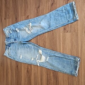 VERVET BY FLYING MONKEY Light Blue Distressed Straight Leg Jeans